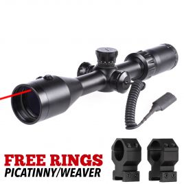 3-9X42 SCOPE MIL-DOT RETICLE RED LASER WITH SWITCH