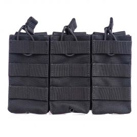 AR15 THREE MAG POUCH BLACK BUNGEE TOP