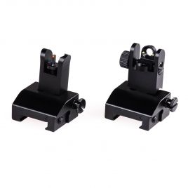 AR15 FLIP UP SIGHT SET FIBER OPTIC RED GREEN